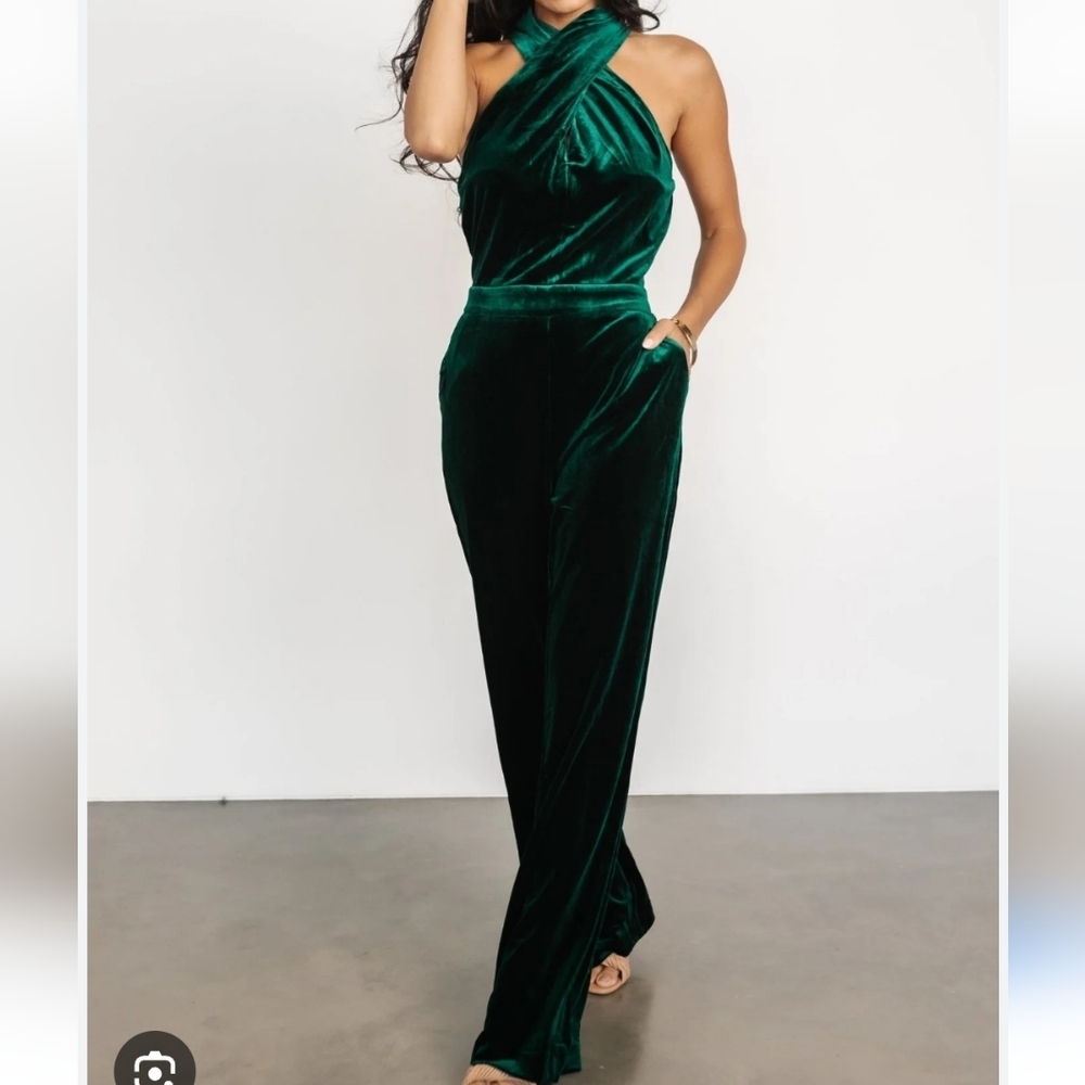Baltic Born Cleopatra Crushed Velvet Jumpsuit